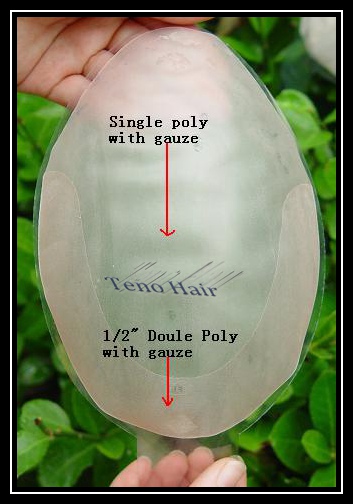 Poly with gauze surgical hair replacement