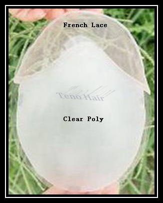 Clear pu with lace front hair toupee