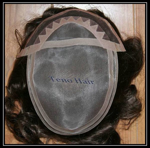 Fine mono with pu coating around hair human wig