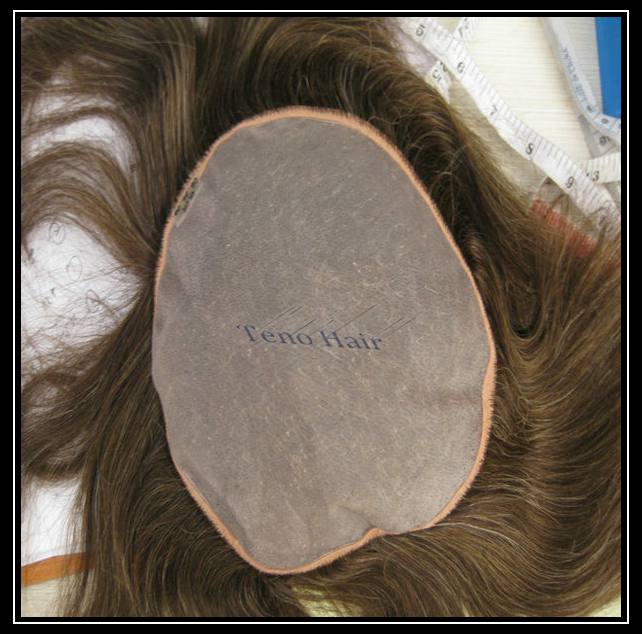 Fine mono with pu coating underhair mens hair pieces toupee