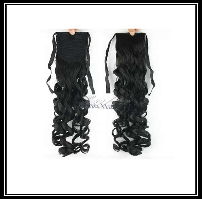 Black synthetic ponytail