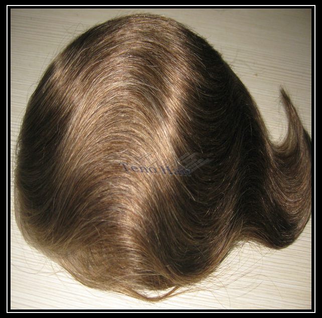 Human hair sleek brown hair wig