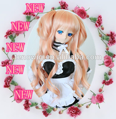 Very beautiful super lovely and beautiful made in China synthetic bjd doll wig