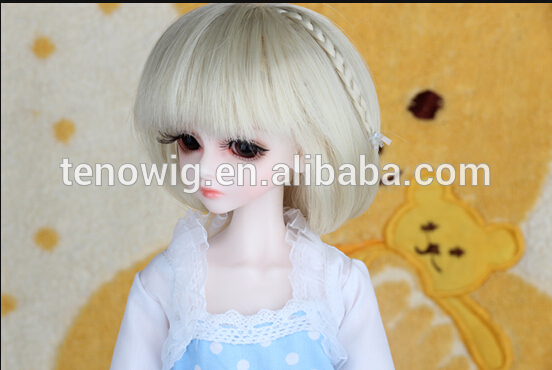 Qingdao port very lovely with braid pink made in China bjd doll wig