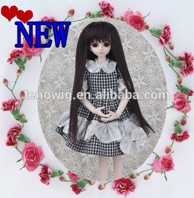 High quality natural long straight synthetic doll wig wholesale