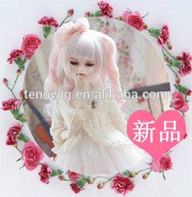 The newst design and lovely heat resistent synthetic doll wig wholesale