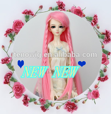 NEW product super long pink super cute synthetic bjd doll wig