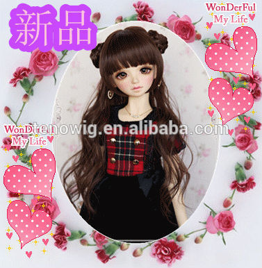 Super cute two braid series 100%heat resistant synthetic bjd doll wig