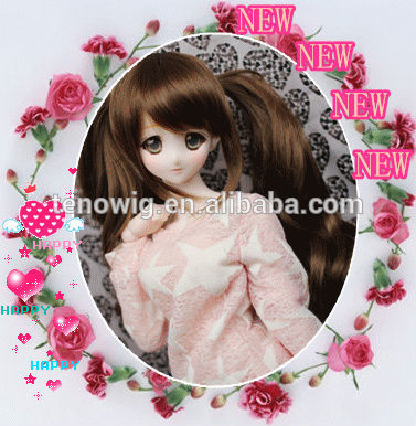 Very cute and natural synthetic bjd doll wig