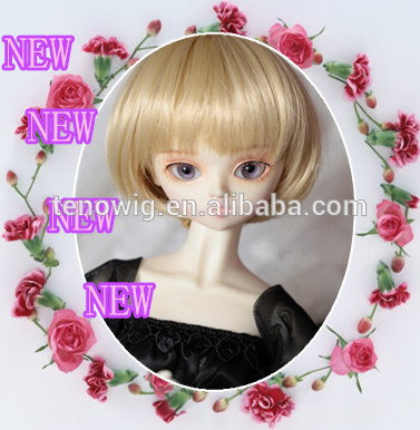 Wholesale cheap midium long straight heat resistant synthetic fiber bjd doll wig