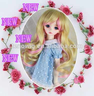 Wholesale cheap midium long popular and beautiful synthetic bjd doll wig