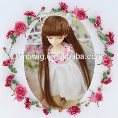 wholesale cheap beautiful midium long curly synthetic bjd doll wig