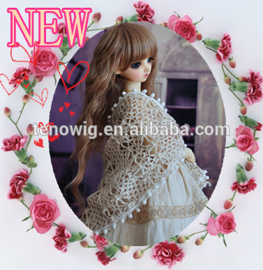 Super long curly Qingdao port heat resistant synthetic bjd doll wig