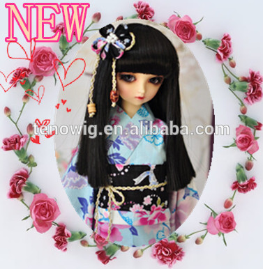 Wholesale cheap straight natural synthetic bjd doll wig