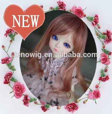 Wholesale cheap midium long curly made in China synthetic bjd doll wig