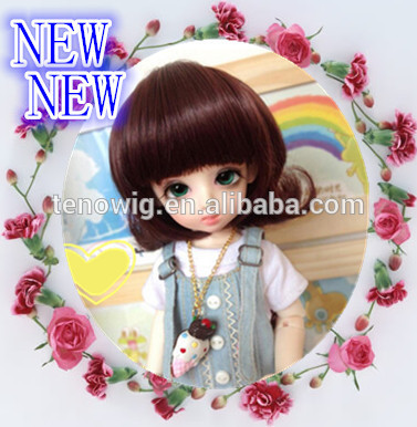 Wholesale cheap very popular 100%heat resistant synthetic bjd doll wig