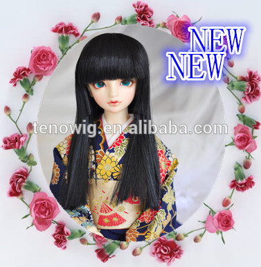 Qingdao port factory price straight professional design synthetic bjd doll wig