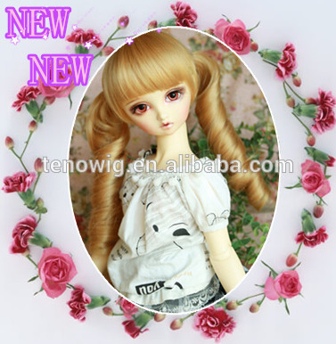 Wholesale cheap colorful and curly synthetic bjd doll wig