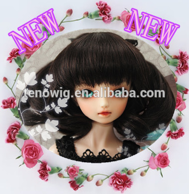 New arrival 100% heat resistant synthetic doll wig wholesale