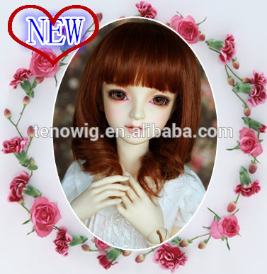 Super lovely midium long curly synthetic bjd doll wig