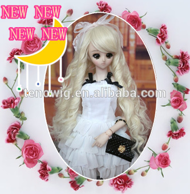 2015new arival popular and professional top quality synthetic bjd doll wig