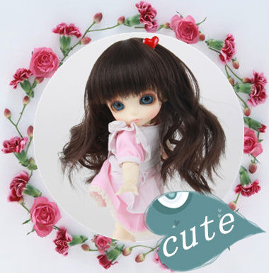 Popular new style best quality synthetic bjd doll wig