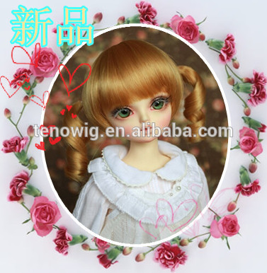 2015New arrival Qingdao port popular and beautiful synthetic bjd doll wig