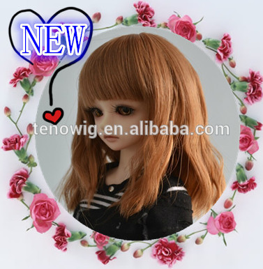 Very lovely midium long top quality synthetic bjd doll wig