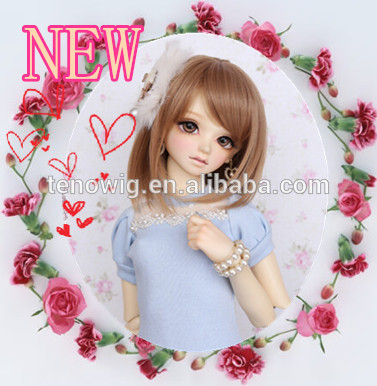 Super hot midium long straight bob style synthetic bjd doll wig