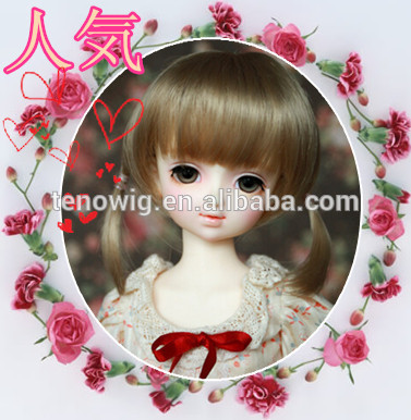 Qingdao port wholesale cheap very lovely synthetic bjd doll wig