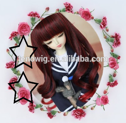 heat resistant synthetic doll long wig doll wig