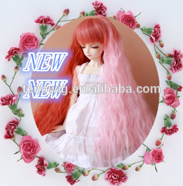 New arrival top quality red and pink lovely synthetic bjd doll wig