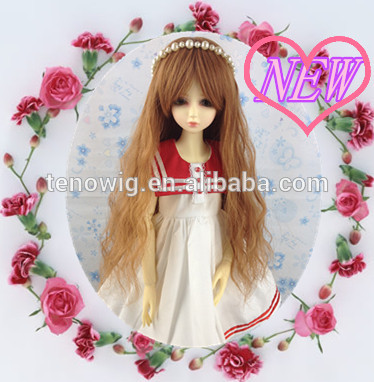 Lovely long curly Synthetic bjd Doll Wig