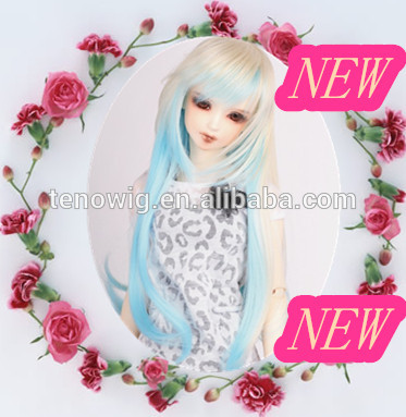 High quality heat resistant popular two tone bjd Doll Wig