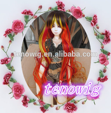 2015 new design colorful Synthetic bjd Doll Wig