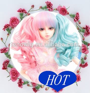 New Arrival Cheap Top Quality two tone Synthetic bjd Doll Wig