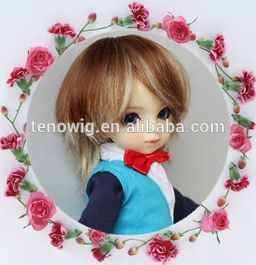 Wholesale high quality short two tone bjd doll hair wig