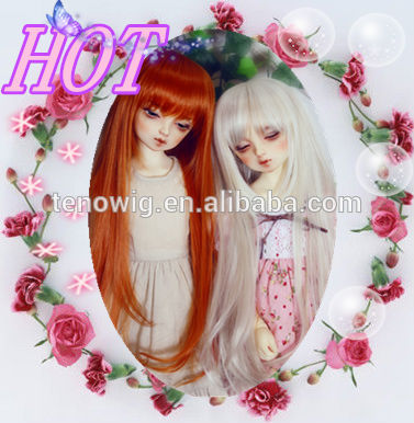 Hot selling very beautiful no tangle Qingdao port synthetic bjd doll wig