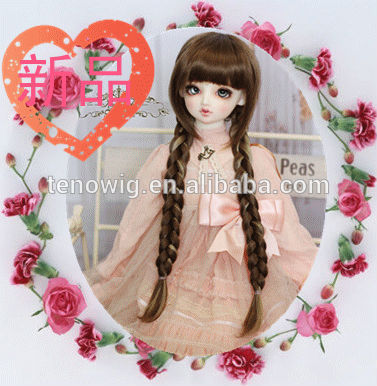 Hot selling super lovely top quality synthetic bjd doll wig