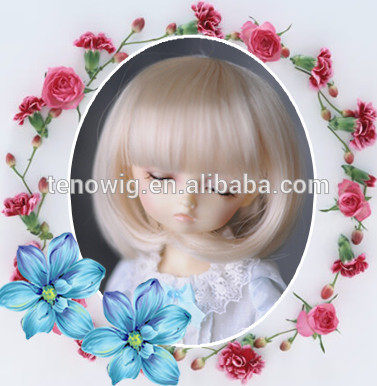 Very cute and beautiful made in China synthetic cheap bjd doll wig