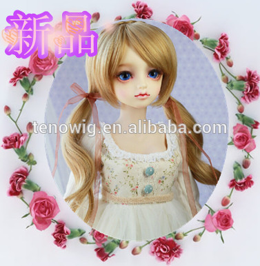 New product two ponytail made in China synthetic bjd doll wig