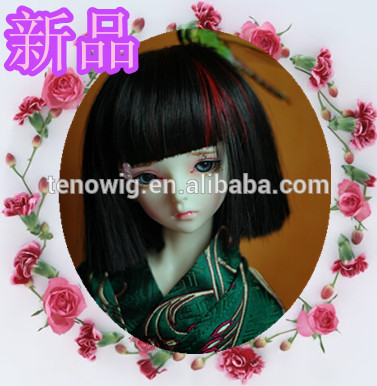 New product short bob made in China synthetic bjd doll wig