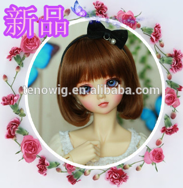 Top quality bob style 100% hest resistant synthetic bjd doll wig