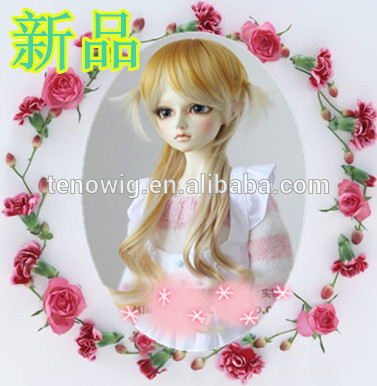  2015new design two tone high quality made in China synthetic bjd doll wig