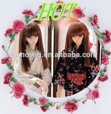 Hot selling popular straight Qingdao port synthetic bjd doll wig