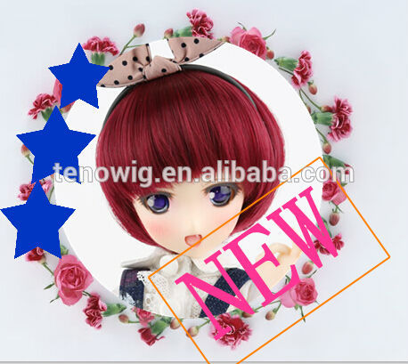 super wave short synthetic children doll wigs wholesale