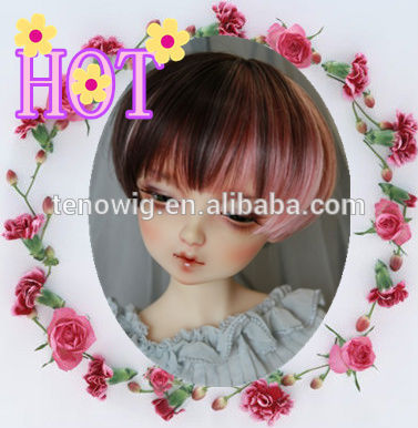 NEW product short lovely two tone Qingdao port synthetic bjd doll wig