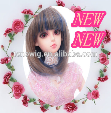 High quality cheap made in China heat resistant synthetic doll wigs