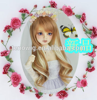 2015new arrival two tone cheap bjd doll wig