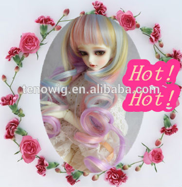 HOT!HOT!top quality colorful Synthetic bjd Doll Wig